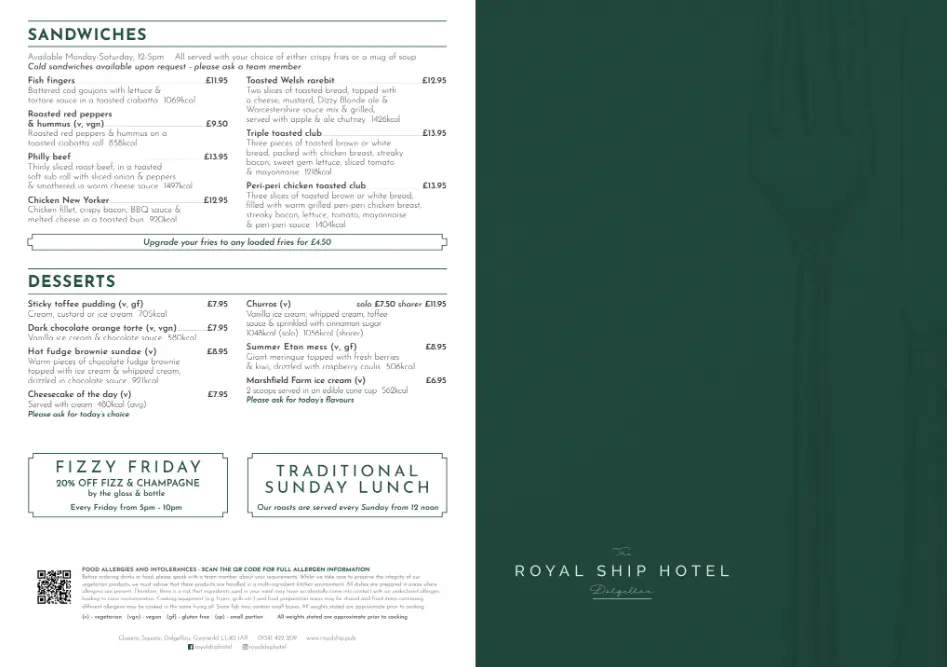 Menu_Royal Ship, Dolgellau_Dolgellau_image_1