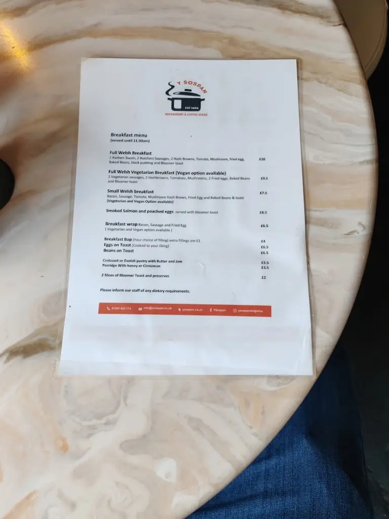 Menu_Y Sospan_Dolgellau_image_2