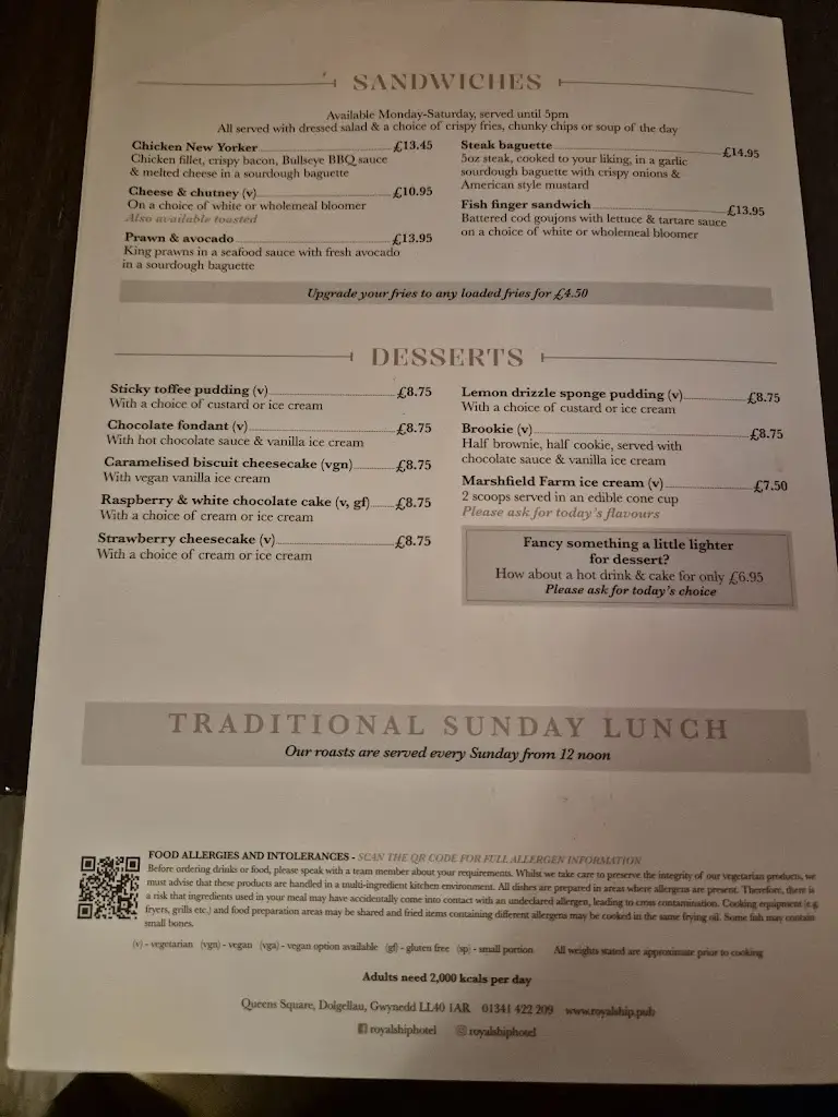 Menu_Torrent Walk Hotel_Dolgellau_image_2