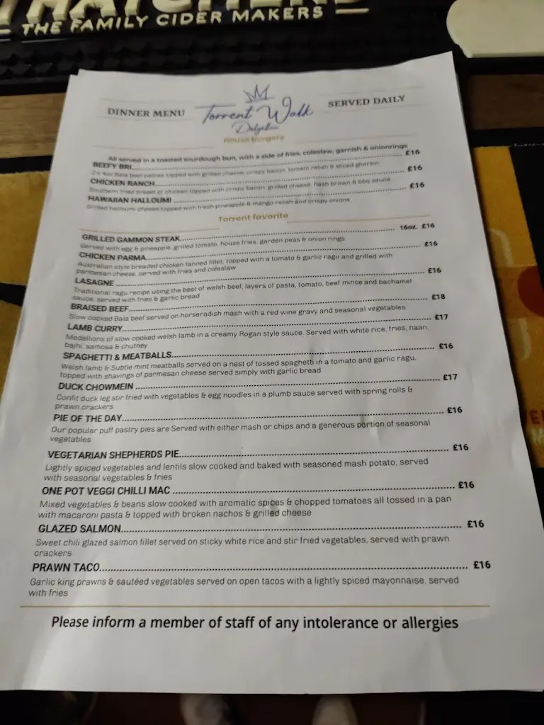 Menu_Torrent Walk Hotel_Dolgellau_image_3