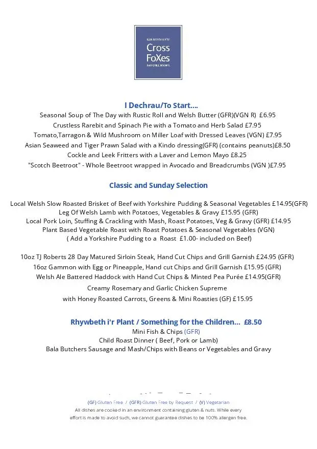 Menu_Cross Foxes_Dolgellau_image_3