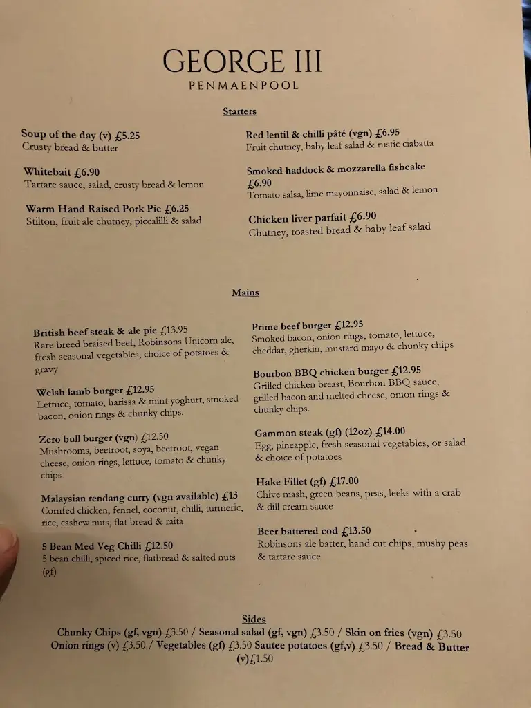 Menu_George III, Penmaenpool_Dolgellau_image_4