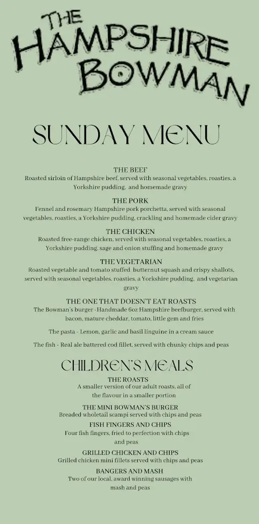 Menu_The Hampshire Bowman_Bishops Waltham_image_3