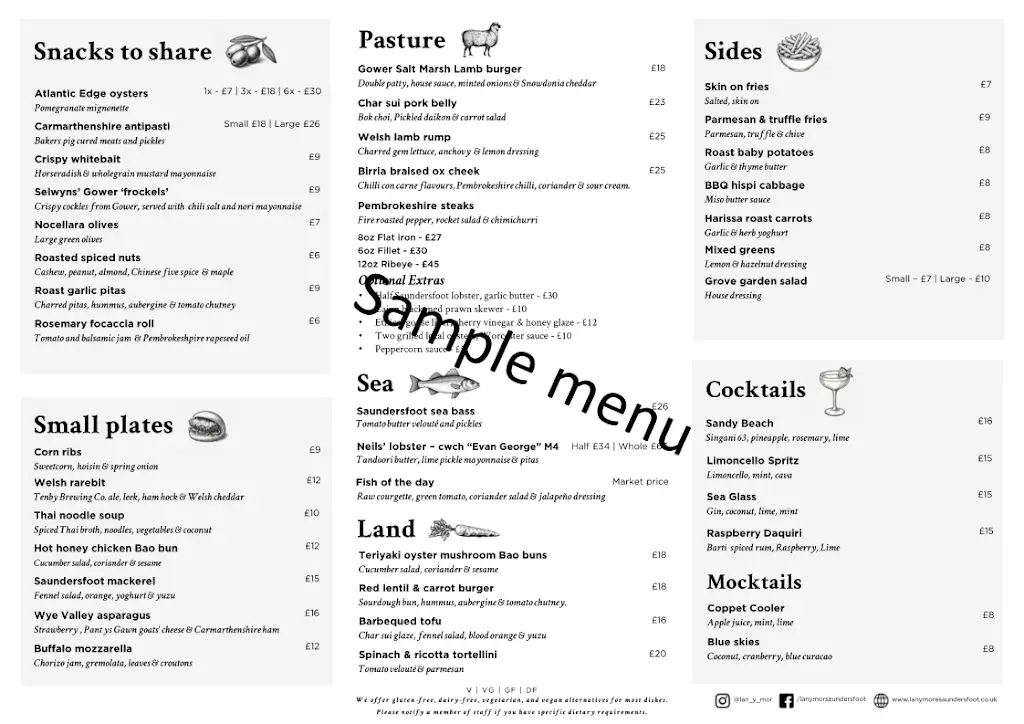 Menu_Lan y Môr Restaurant Saundersfoot_Glandwr_image_1