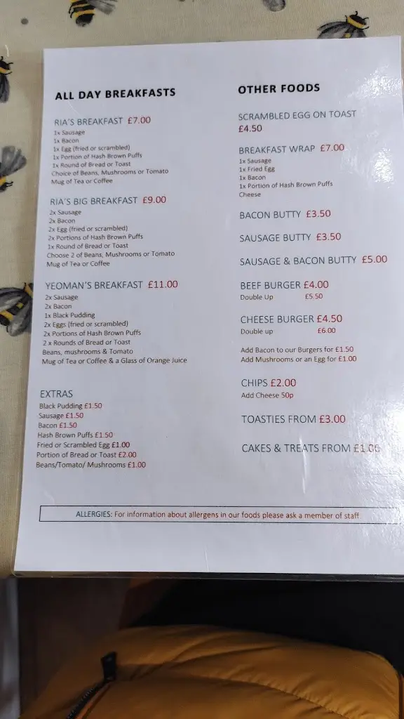 Menu_Ria's cafe_Bishops Waltham_image_1
