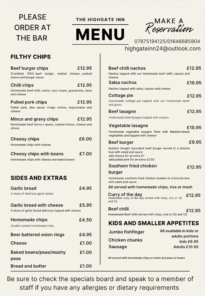 Menu_Highgate Inn_Hundleton_immagine_1