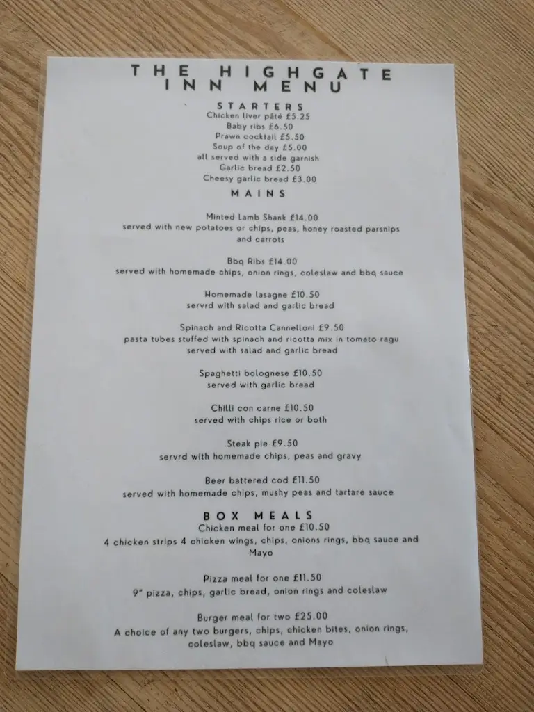 Menu_Highgate Inn_Hundleton_immagine_4