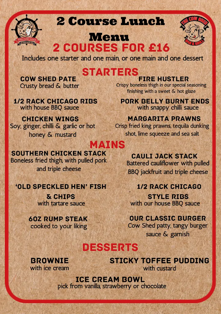 Menu_The Cow Shed Bar & Grill_Birchington-on-Sea_image_1