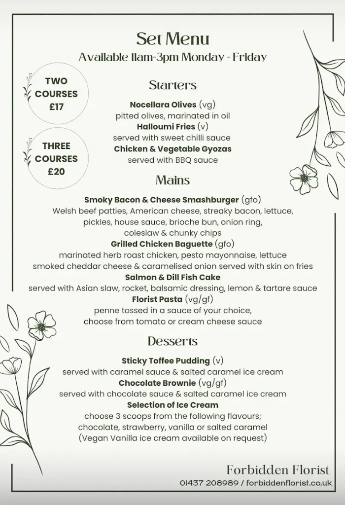 Menu_Forbidden Florist_Haverfordwest_image_2