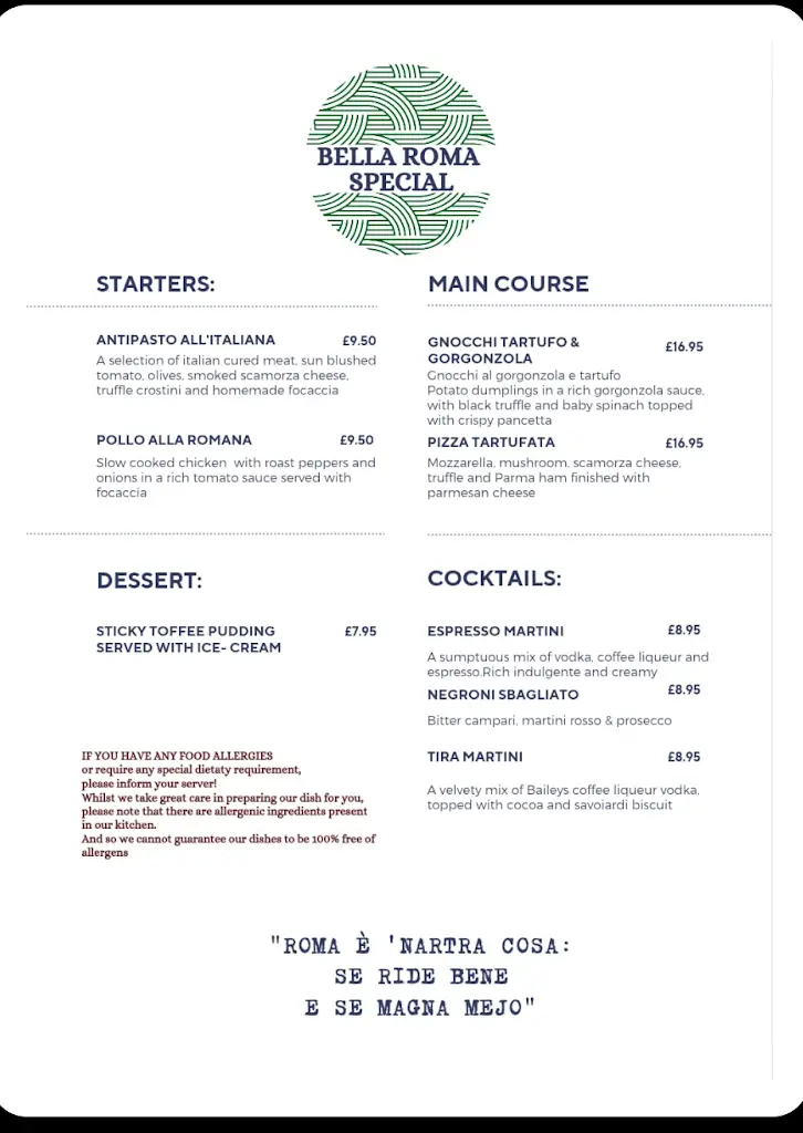 Menu_Bella Roma Restaurant & Pizzeria_Haverfordwest_image_3