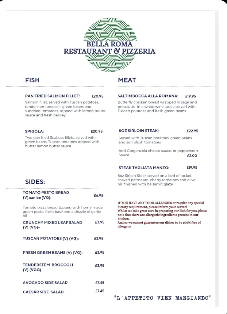 Menu_Bella Roma Restaurant & Pizzeria_Haverfordwest_image_4