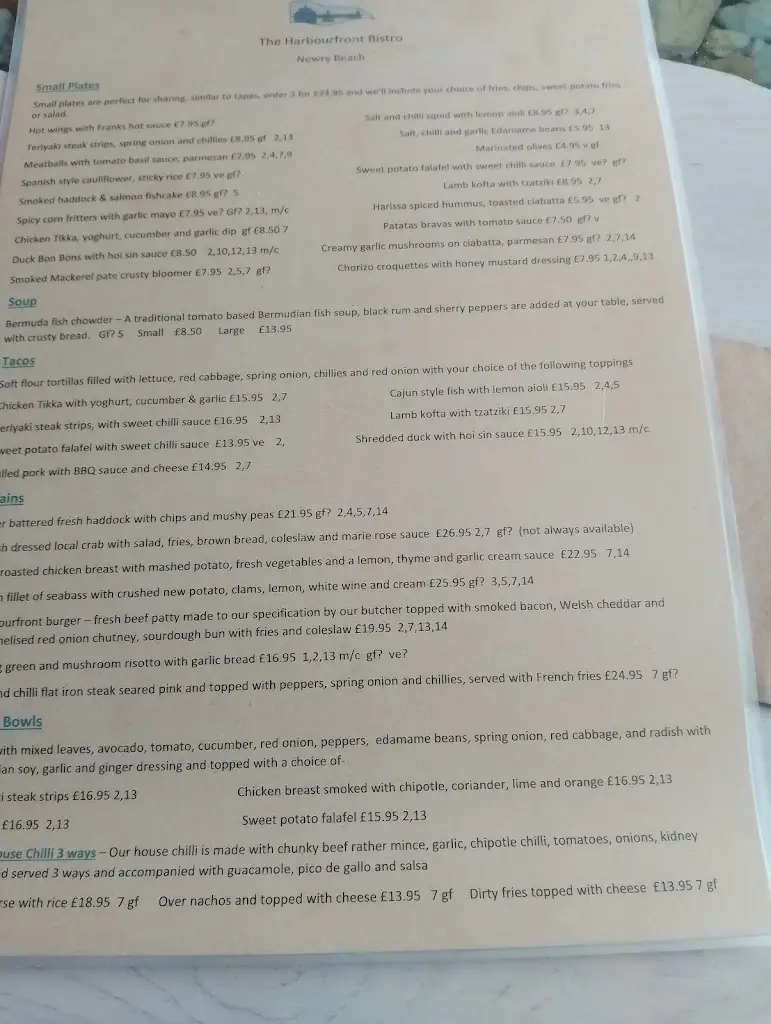 Menu_The Harbourfront Bistro_Holyhead_image_1