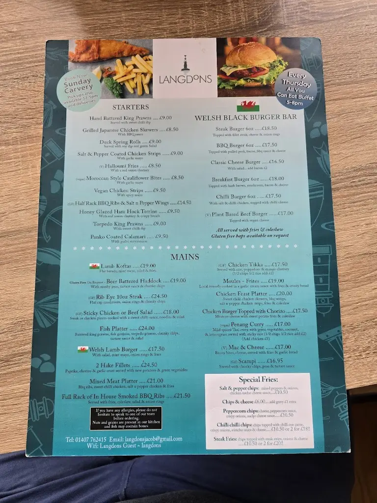 Menu_Langdons Restaurant And Bar_Holyhead_image_1