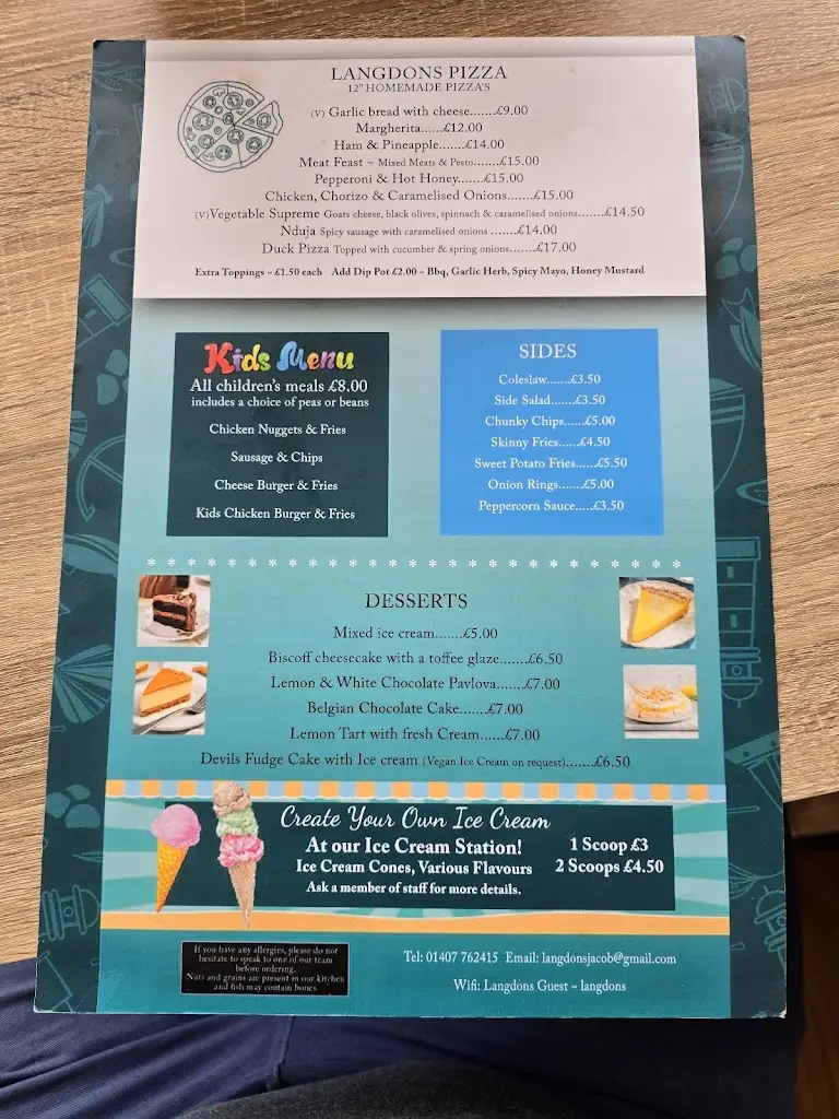 Menu_Langdons Restaurant And Bar_Holyhead_image_2