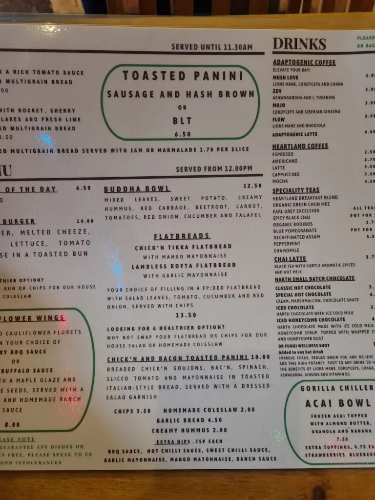 Menu_The Eating Gorilla_Gwynedd_image_3