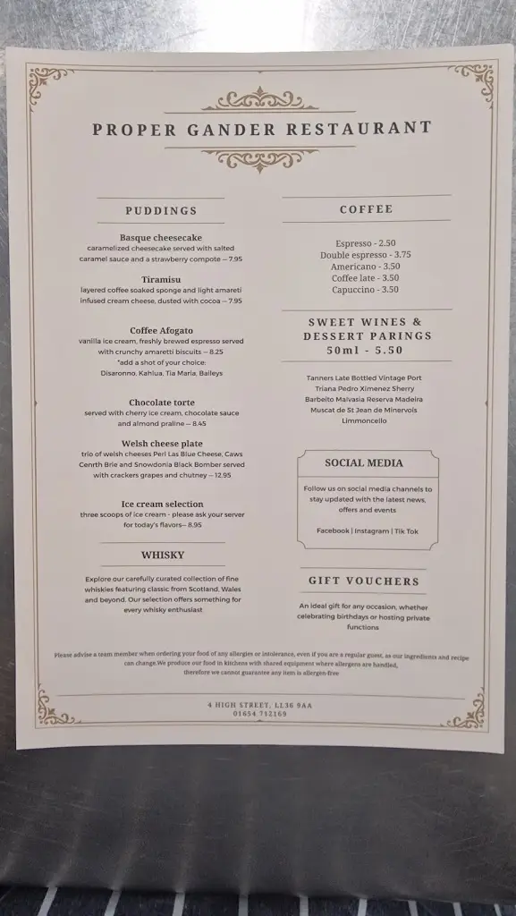 Menu_Proper Gander_Gwynedd_image_2