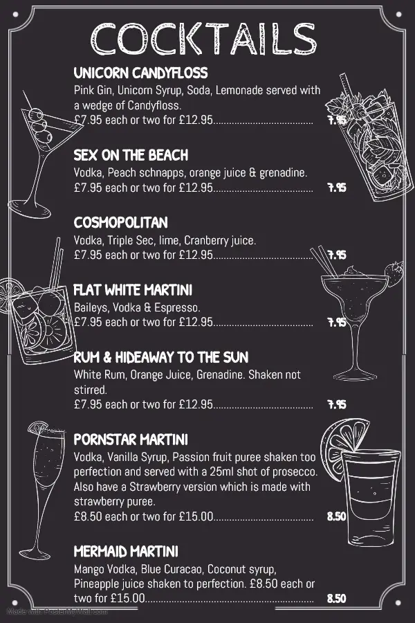 Menu_The Hideaway_Gronant_image_1