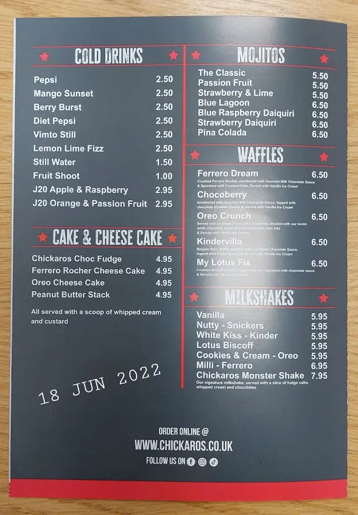 Menu_Chickaros Aldridge_Aldridge_imagen_1