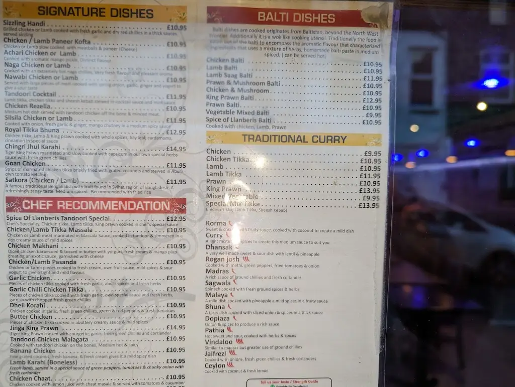 Menu_Spice of Llanberis_Llanberis_image_1