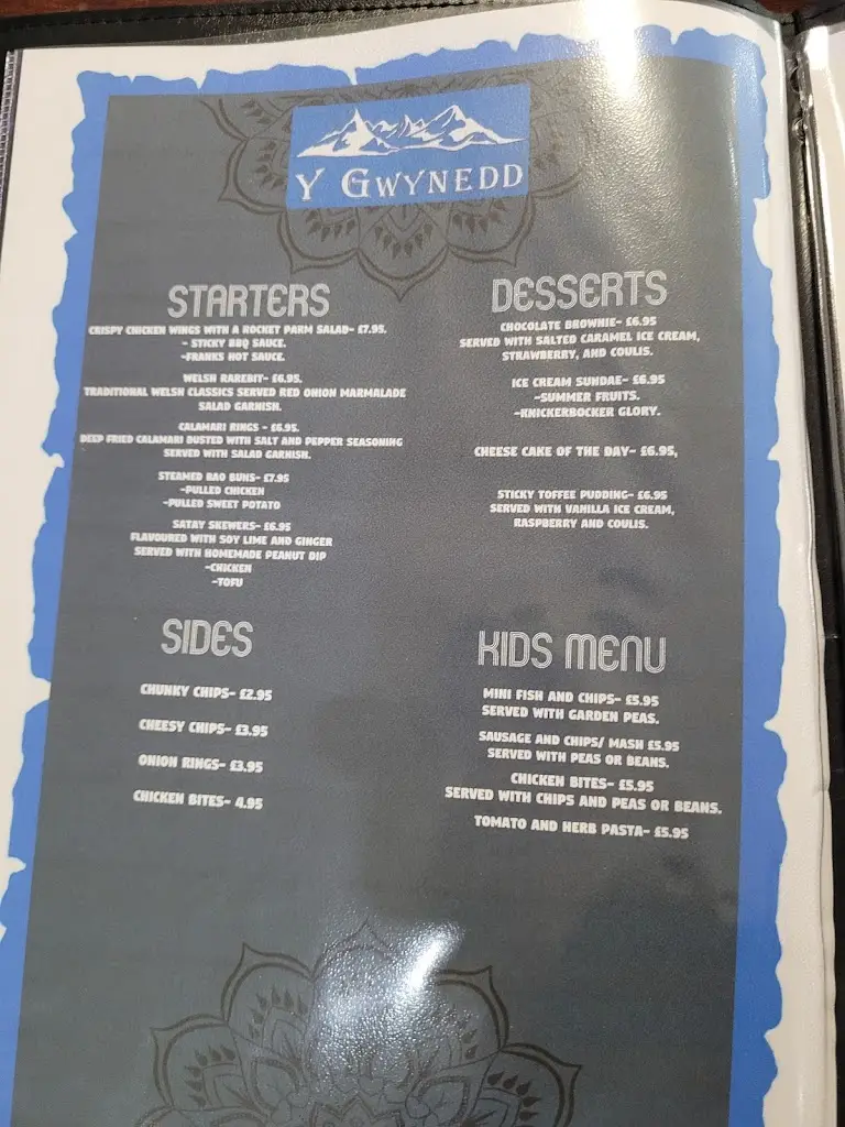 Menu_Y Gwynedd Inn_Llanberis_image_1