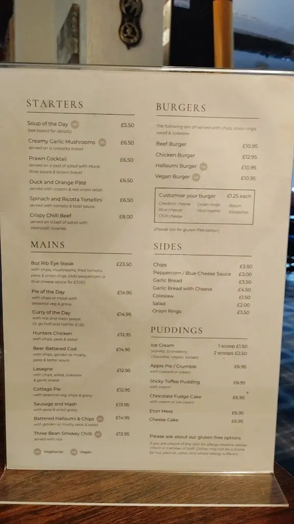 Menu_The Kings Head_Guilsfield_image_2