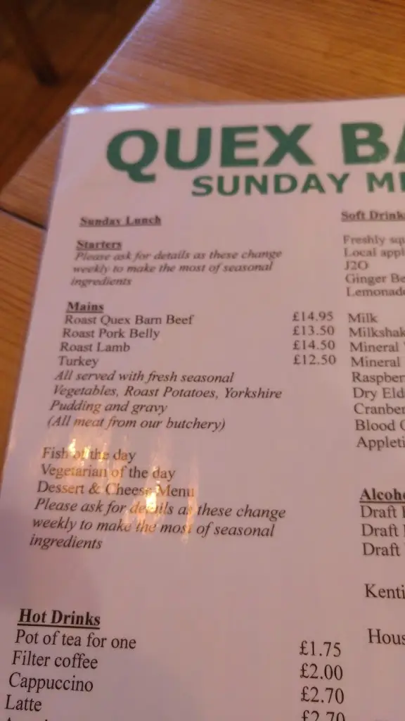 Menu_Quex Barn Farm Shop_Birchington-on-Sea_image_1