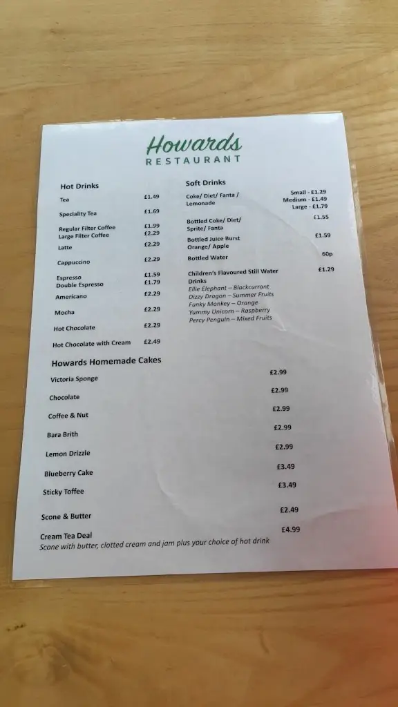 Menu_Howards Restaurant & Cafe_Guilsfield_image_2