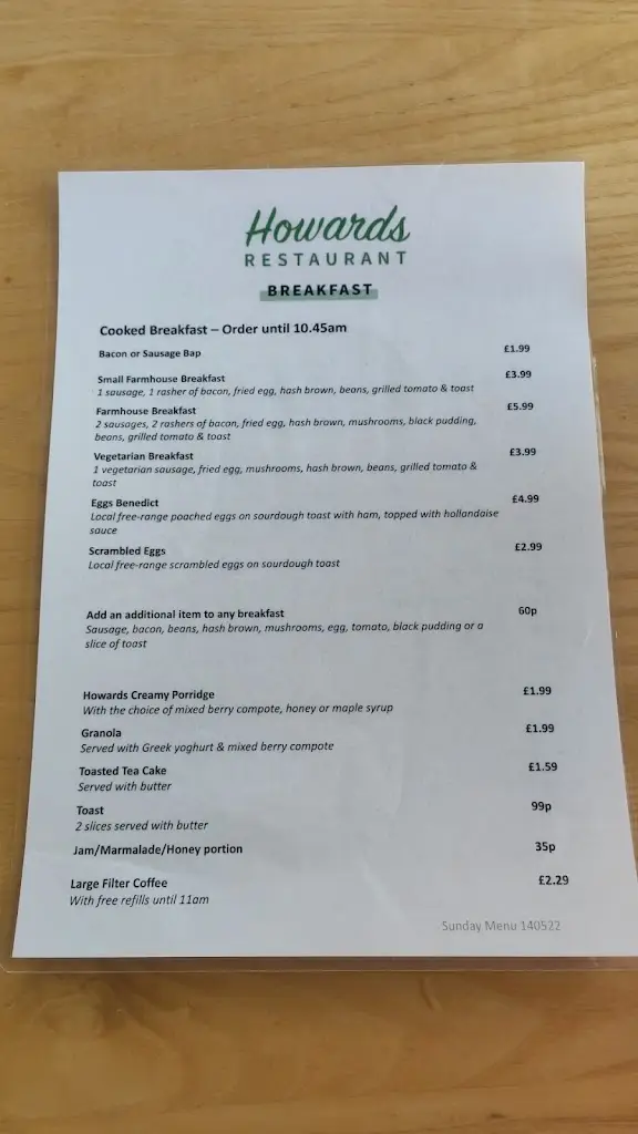 Menu_Howards Restaurant & Cafe_Guilsfield_image_3