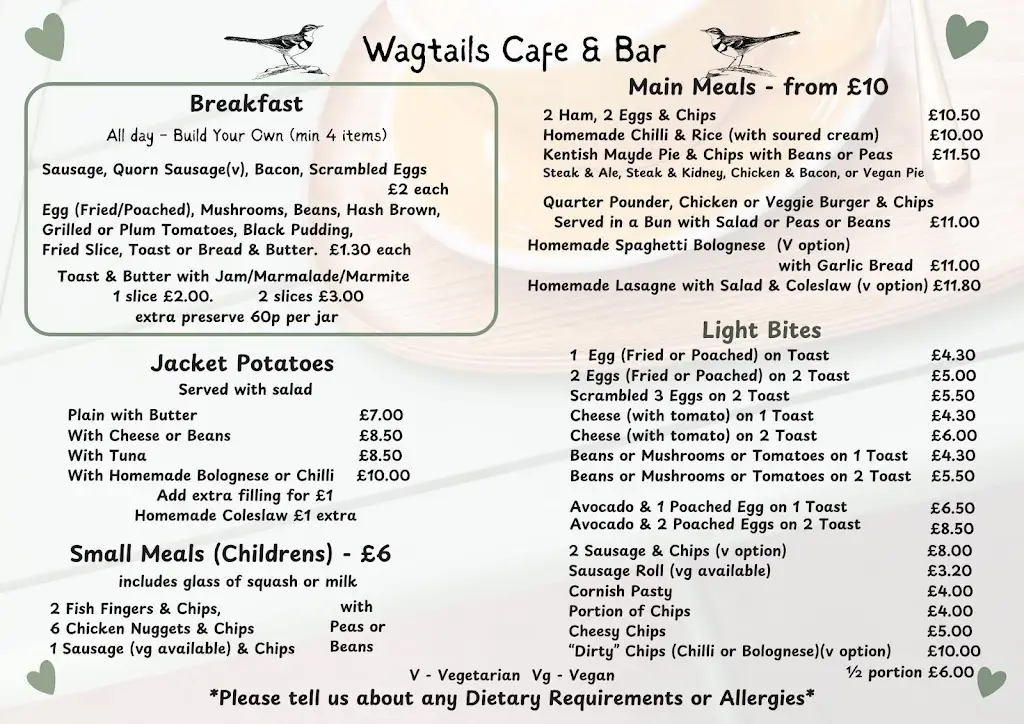 Menu_Wagtails Cafe and Bar_Birchington-on-Sea_immagine_1