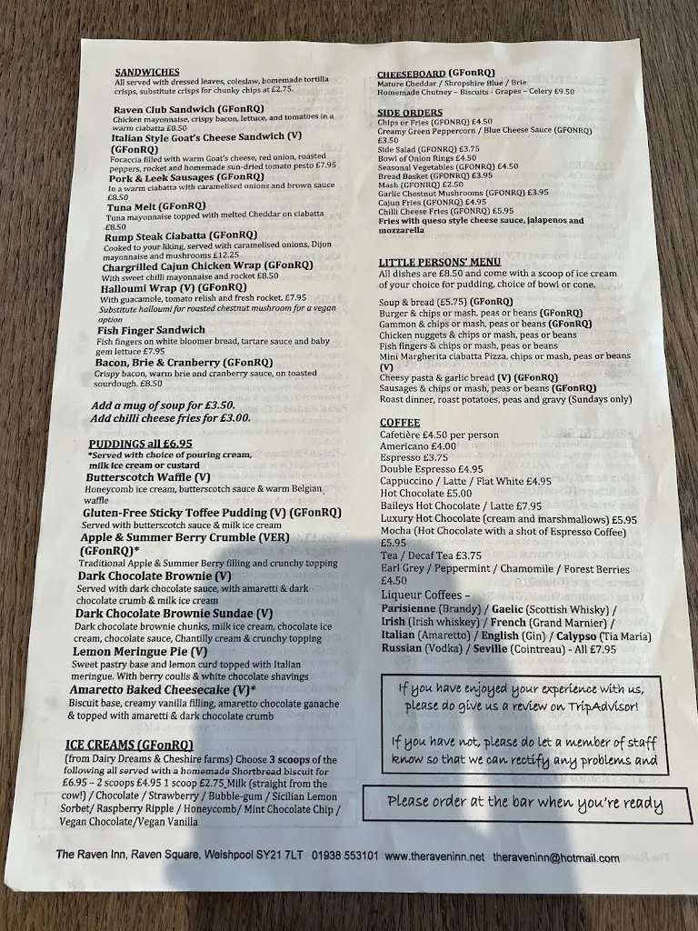 Menu_Raven Inn_Guilsfield_image_3