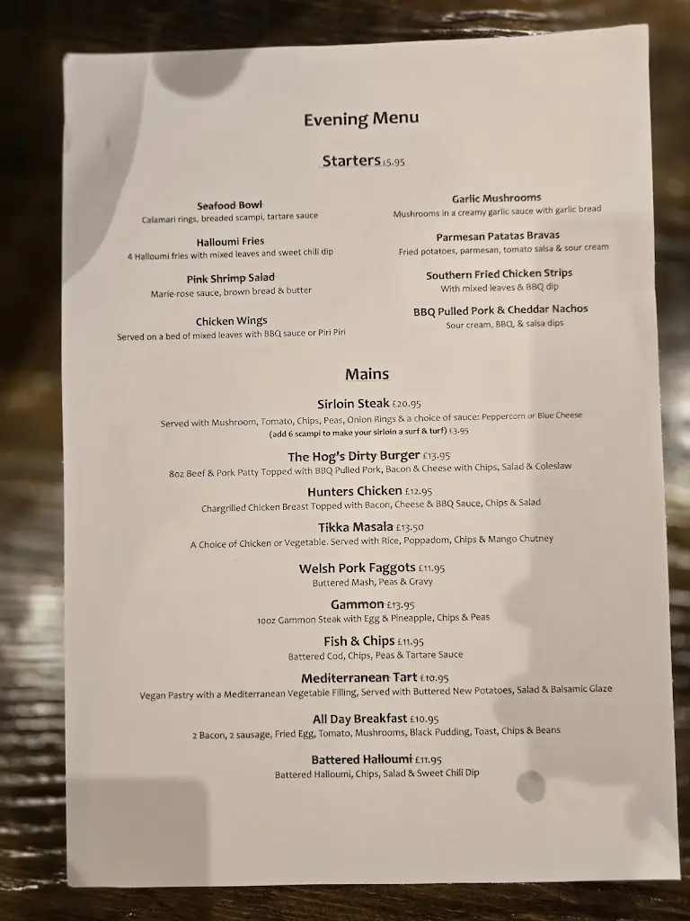 Menu_HOGS INN The Breidden_Guilsfield_image_1