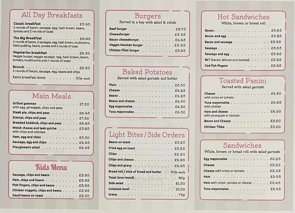 Menu_Beach Pavilion Cafe_Llanfairfechan_image_1