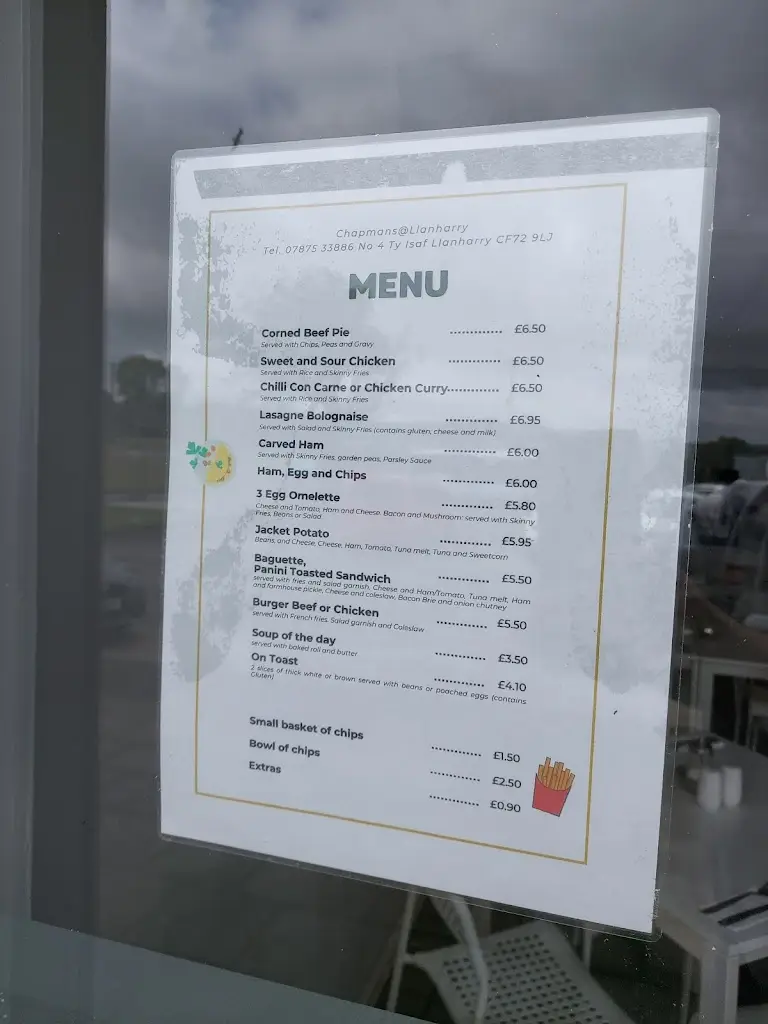 Menu_Llanharry cafe Chapman's_Llanharry_image_2