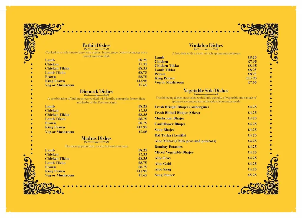 Menu_Little India at the Plough Country Inn_Llanrhaeadr-ym-Mochnant_image_2