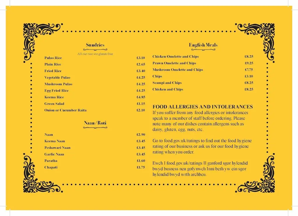 Menu_Little India at the Plough Country Inn_Llanrhaeadr-ym-Mochnant_image_3