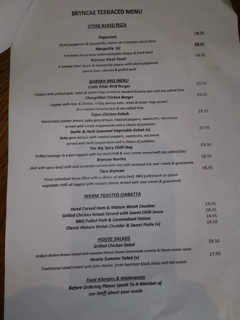 Menu_Bryncae Arms_Llanharan_image_1