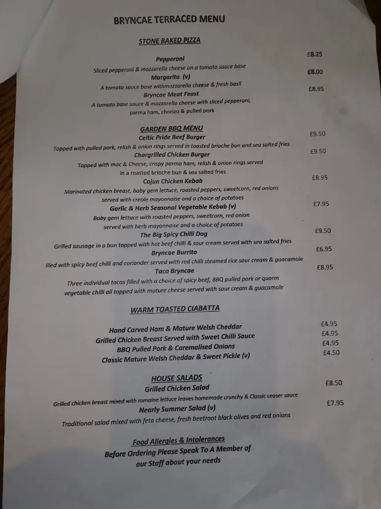 Menu_Bryncae Arms_Llanharan_image_2