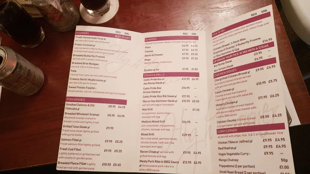 Menu_The High Corner_Llanharan_image_3