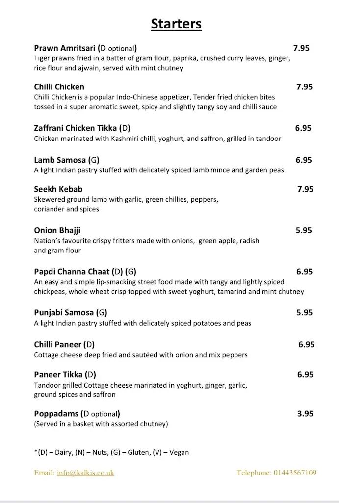 Menu_Kalki Indian Restaurant & Bar_Llanharan_image_1