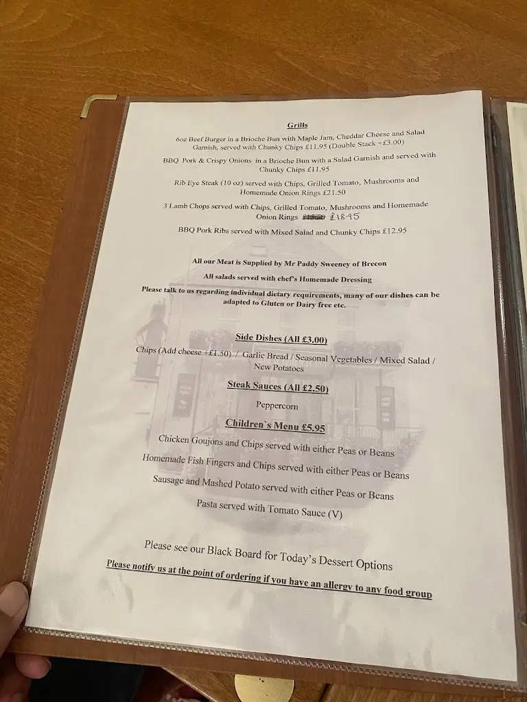 Menu_Usk & Railway Inn_Llandovery_image_4