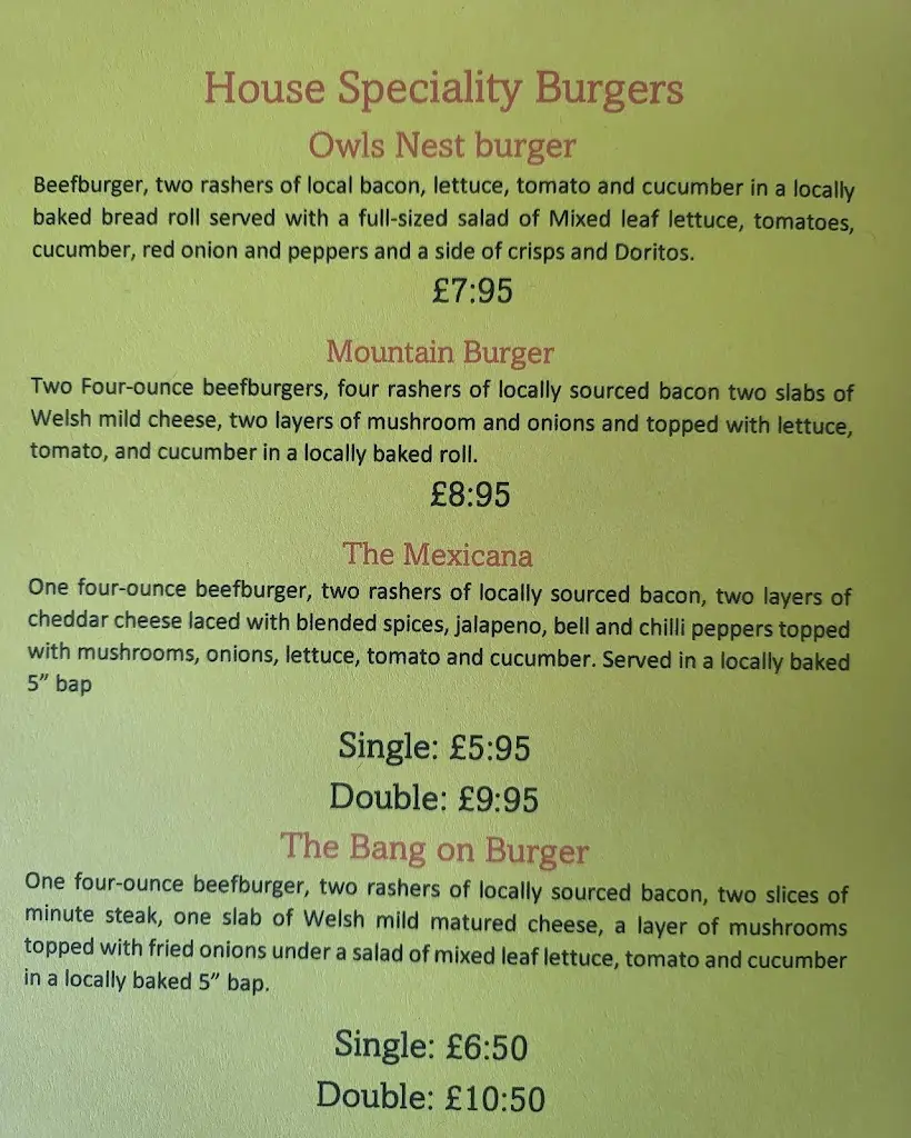Menu_Owls Nest Tea Room Diner_Llandovery_image_1