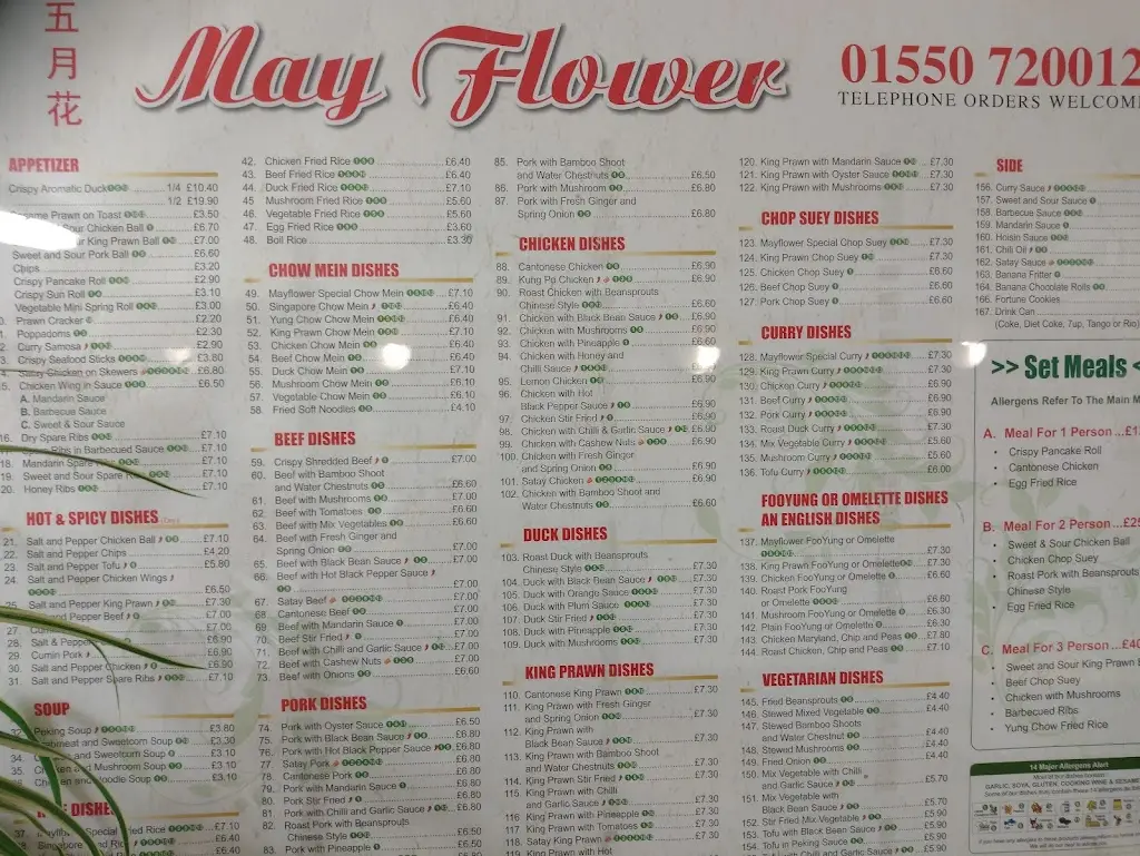 Menu_The Mayflower_Llandovery_image_1
