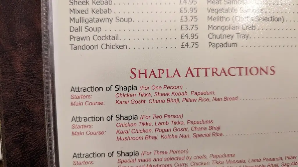 Menu_Shapla Tandoori_Lampeter_image_1