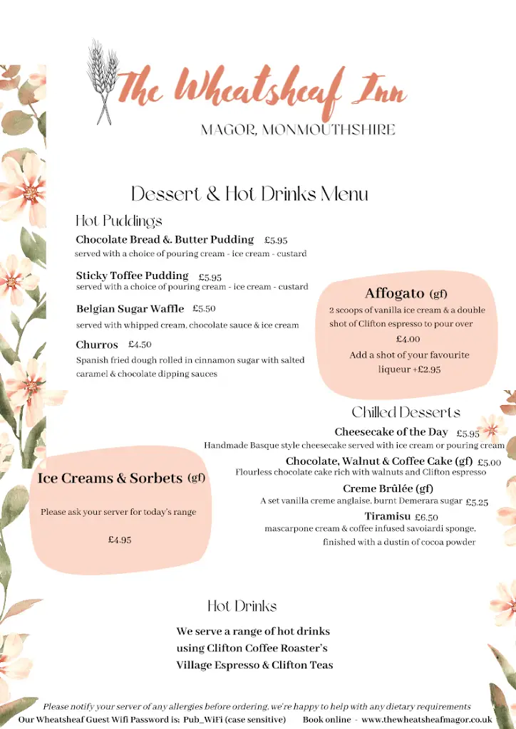 Menu_The Wheatsheaf_Magor_image_2