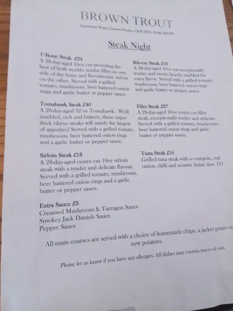 Menu_The Brown Trout Pub_Llantwit Fardre_image_2