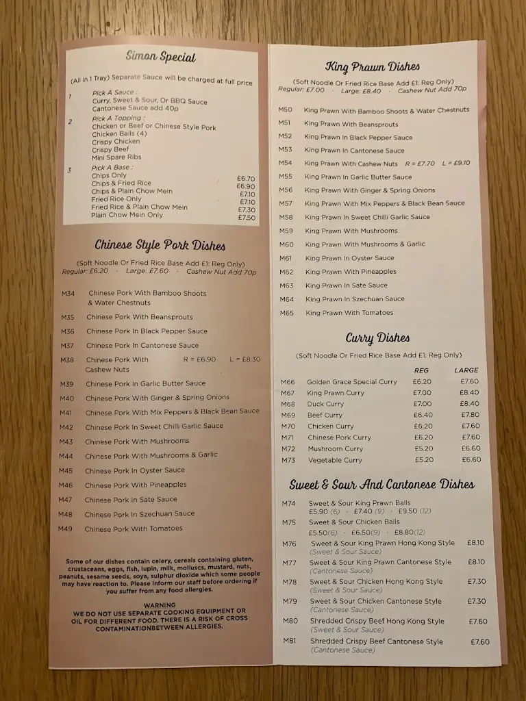 Menu_Golden Grace_Llantwit Fardre_image_1
