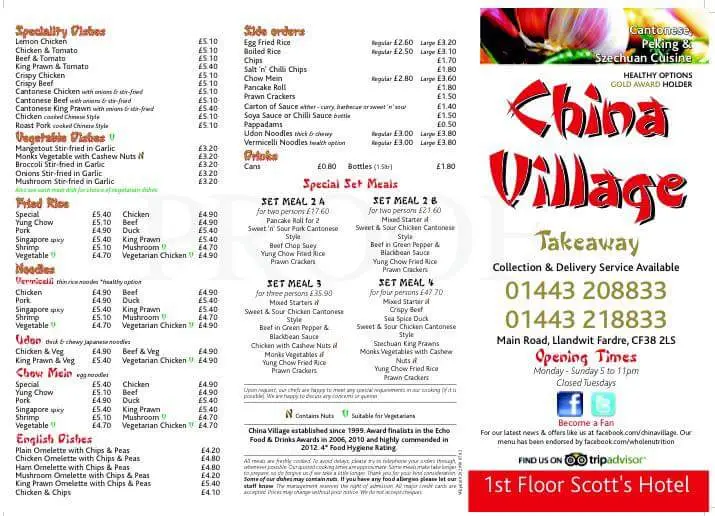 Menu_China Village Takeaway_Llantwit Fardre_image_1