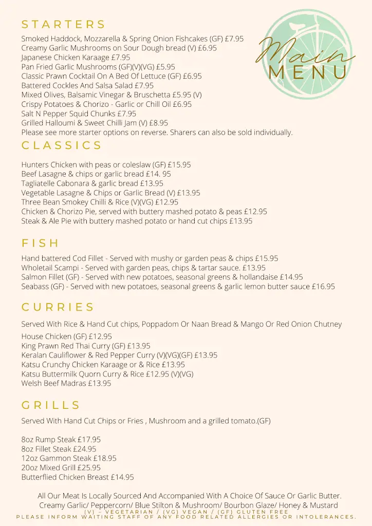 Menu_The Penny Farthing_Llantrisant_image_3