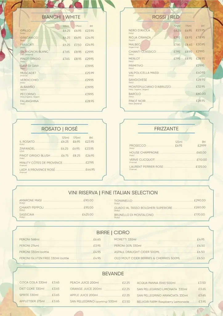 Menu_Trattoria restaurant & Gin Bar_Llantrisant_image_2