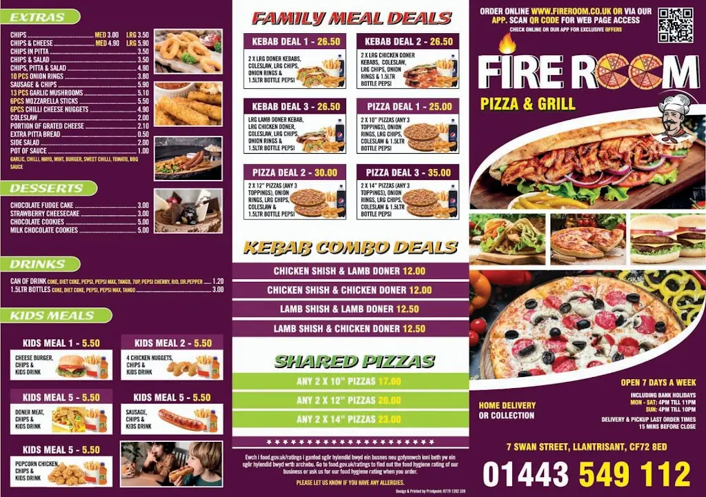 Menu_Fire Room_Llantrisant_image_2